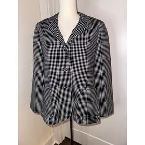 Cape Cod Match Mates Black White Houndstooth Blazer Jacket Women's Size 18